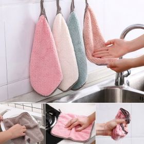Kitchen daily dish towel; dish cloth; kitchen rag; non-stick oil; thickened table cleaning cloth; absorbent scouring pad (Color: 25x25cm random mixed, size: 5PC) Kitchen daily dish towel; dish cloth; kitchen rag; non-stick oil; thickened table cleaning cloth; absorbent scouring pad (Color: 25x25cm random mixed, size: 5PC)